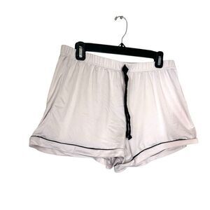Born Drawstring Elastic Waist Stretch Lounge Casual Shorts White Size Large Supe